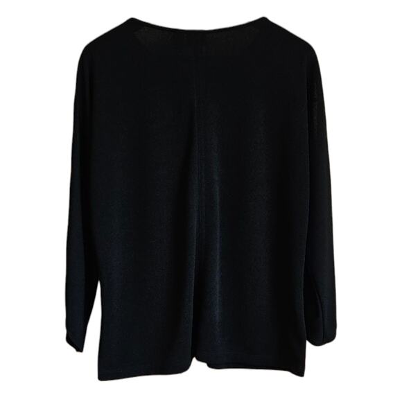 Chico's Easywear Blouse Long Sleeve Open Top Sleeves Gold Studs Women 2 (Large) - Picture 7 of 8